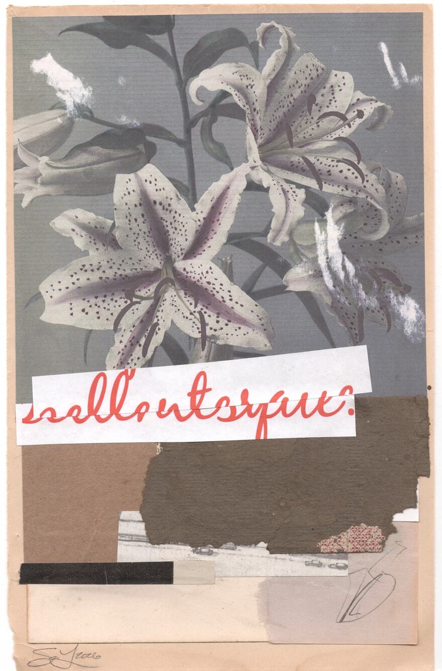 Original Mixed Media Modern Art Collage "Anacusia" 6.25x10" Signed